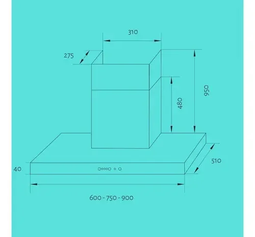 Extractor purificador de cocina TST Nihuil ac inox de pared 750mm x 40mm x 510mm plateado - Stock disponible - Electrónica