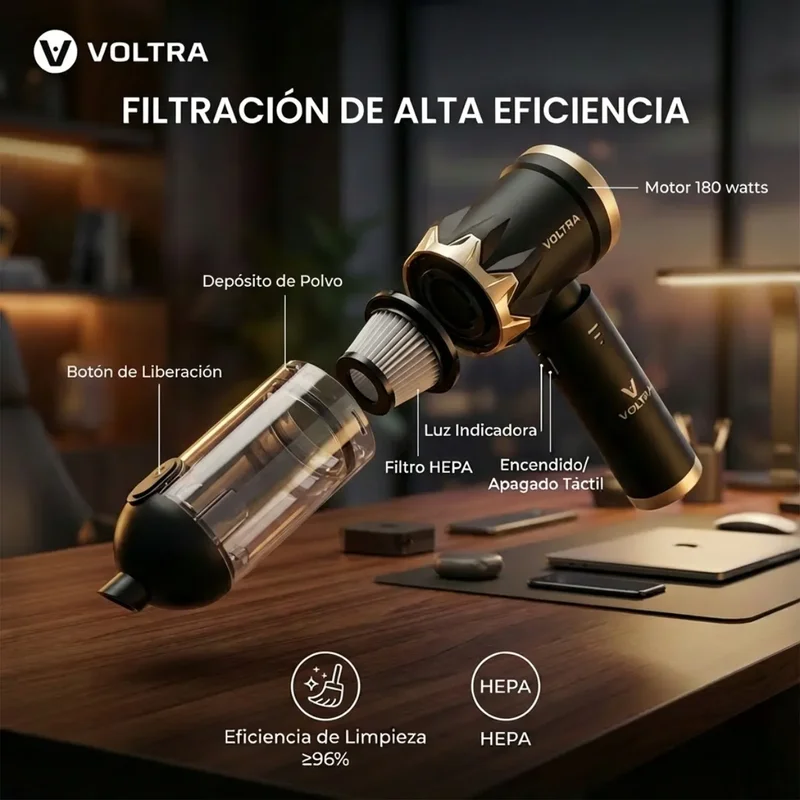 Aspiradora Sopladora 3 en 1 Voltra Black Edition Inalámbrica 450ml - Stock disponible - Vehículos