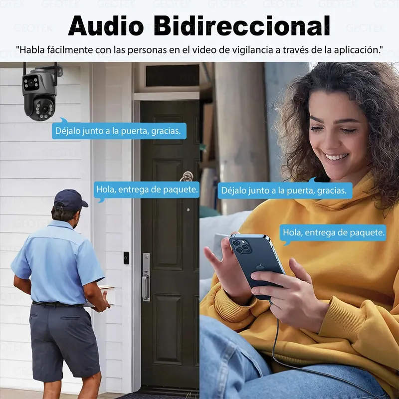 📸 Kit 2 Cámaras de Seguridad Geotek 6MP IP Wi‑Fi Domo Doble Lente - Electrónica