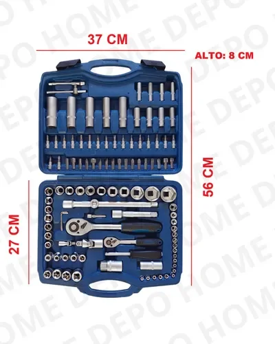 Set Juego De Llaves Tubos Crique Y Puntas Combinadas 108 Pza - Stock disponible - Herramientas