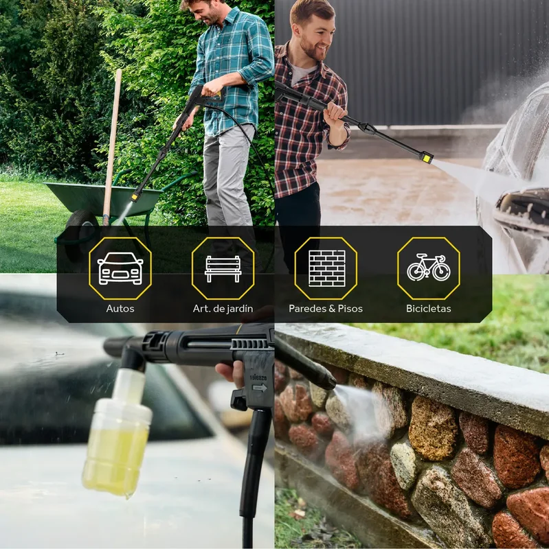 Agua Hidrolavadora Electrica Trent 2000w Alta Presion 2175 Psi Amarillo y Negro HLT407-2000-AC220V - Stock disponible - Electrónica