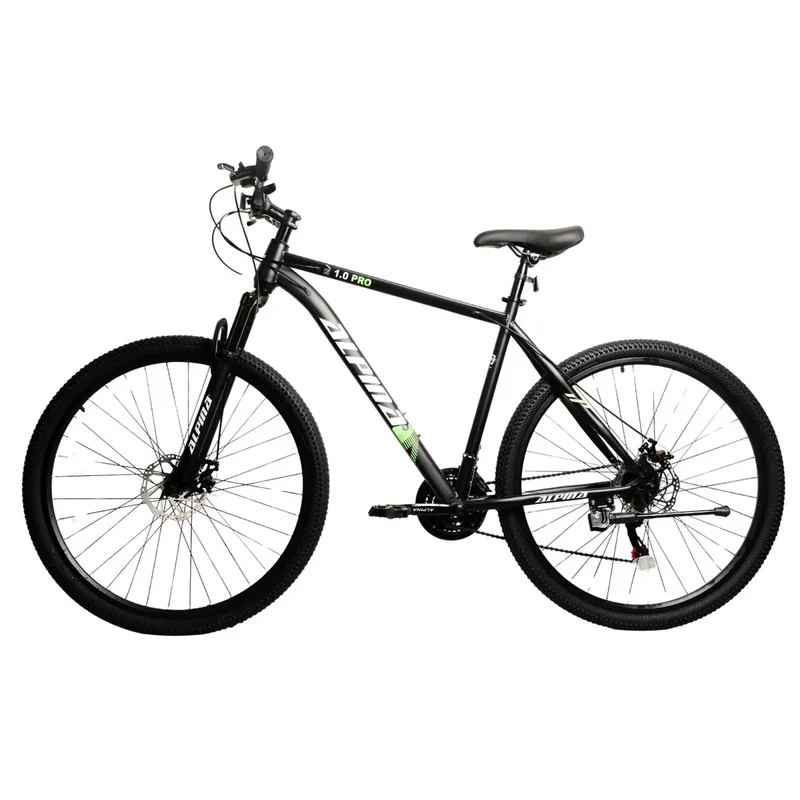 Bicicleta Alpina Mtb Mountain Bike 1.0 Rodado 29 21 Velocidades Acero Freno Disco Suspensión Delantera Negro Verde Talle L - Stock disponible - Deportes y Entretenimiento