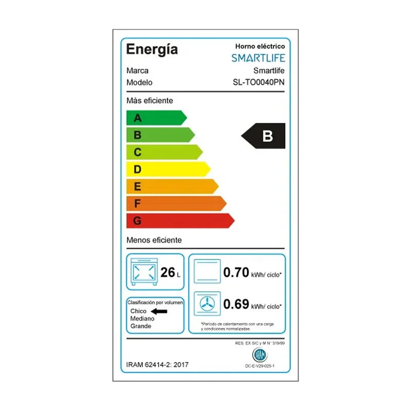 Funcion Horno Electrico Smartlife Conveccion 40L 1600W 5 Funciones - Stock disponible - Electrodomésticos