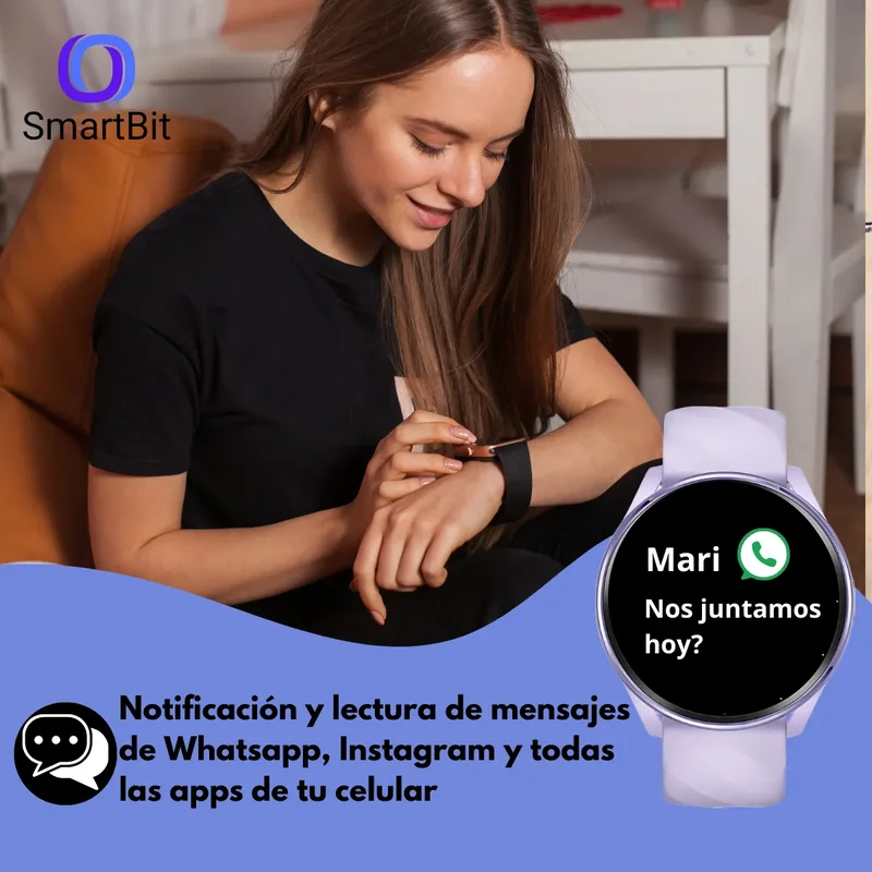 Reloj Inteligente Sumergible Mujer Smartbit W1 Pro Violeta Diseño de la malla Mesh - Stock disponible - Electrónica