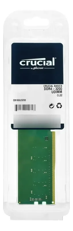 Memoria De Escritorio Crucial 8gb Ddr4 3200 Mhz - Gamer - Stock disponible - Electrónica