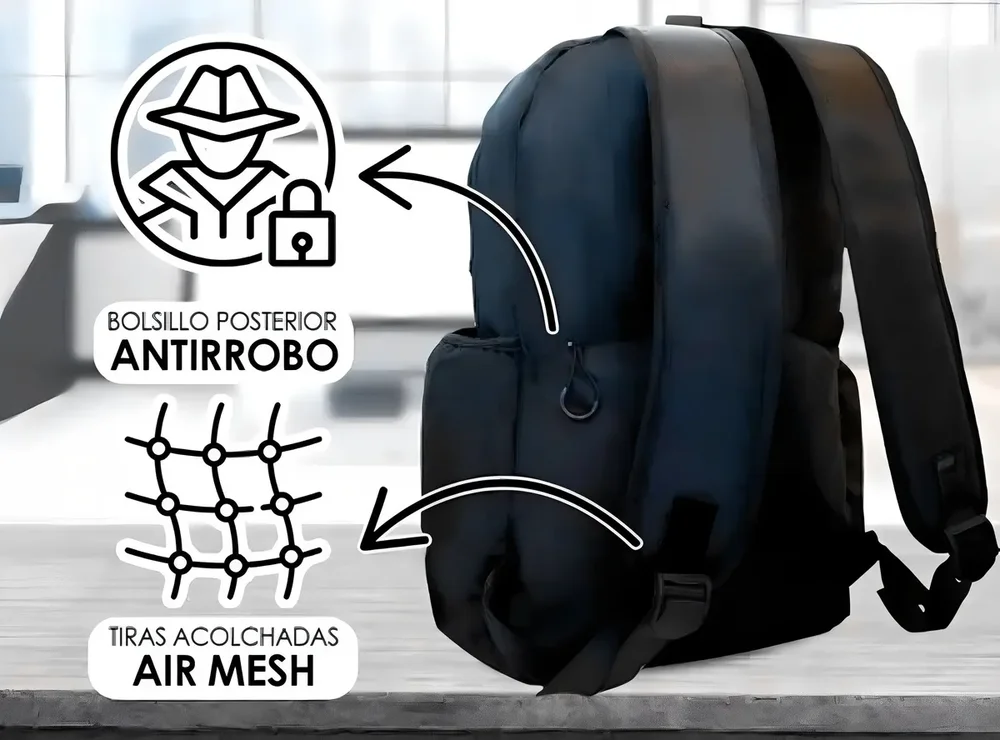 Diseno Mochilas Urbana Para Secundario Universidad Adolescentes Color Gris Diseño de la tela Liso - Stock disponible - Equipajes y Bolsos