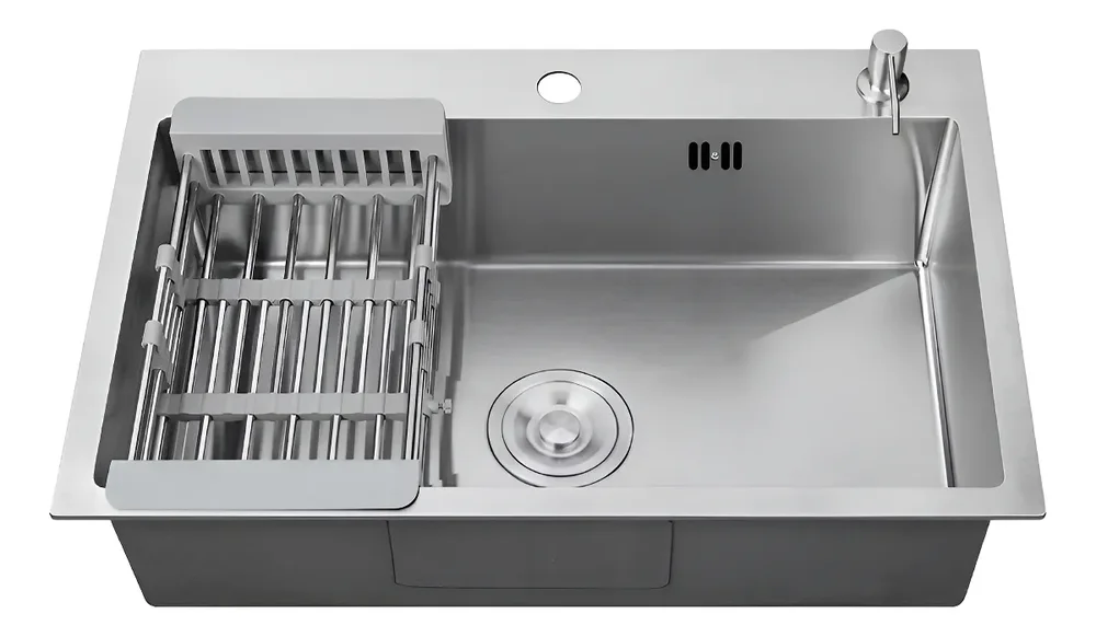 Bacha De Cocina Moderna Acero Inoxidable Simple Rectangular Fika 70x45x20cm Plateada - Stock disponible - Electrónica