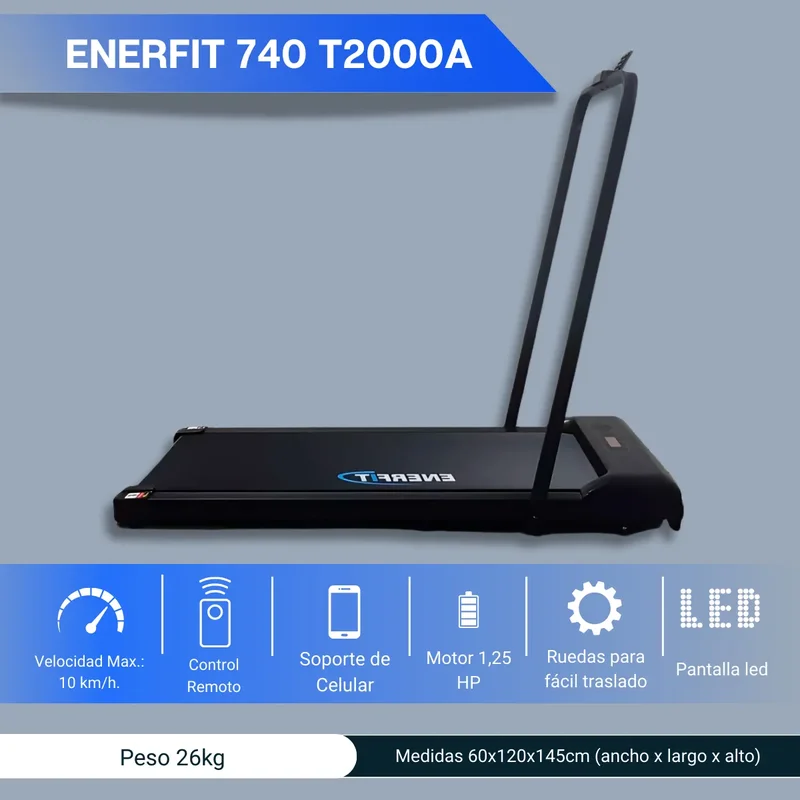 Cinta Caminadora De Caminar Correr Plana Enerfit T2000a Color Negro - Stock disponible