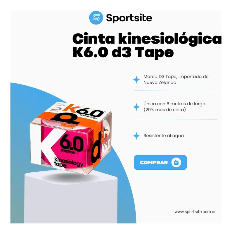 Cinta Kinesiology Tape D3 Azul 5cmx6m Hipoalergénica Resistente Agua - Stock disponible - Electrónica