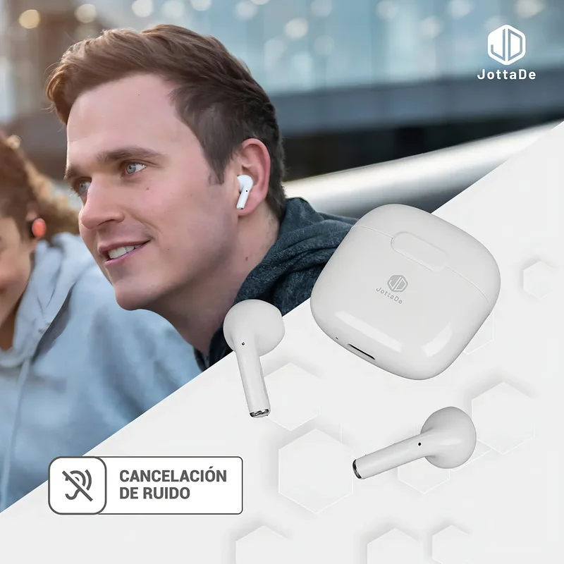 Auriculares Inalámbricos JD Air Free Bluetooth 5.3 In-Ear Blancos - Stock disponible - Electrónica