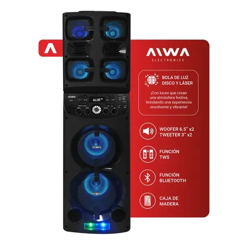 Parlante Bluetooth Aiwa Bola De Luz Y Efectos 13000 Pmpo Tws - Stock disponible - Electrónica