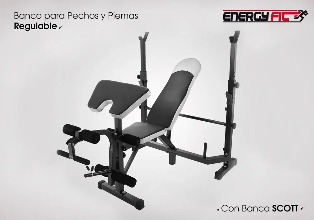 Banco Multifunción Pecho Plano Inclinable Energy Fit EF-G210 350kg - Stock disponible - Electrónica
