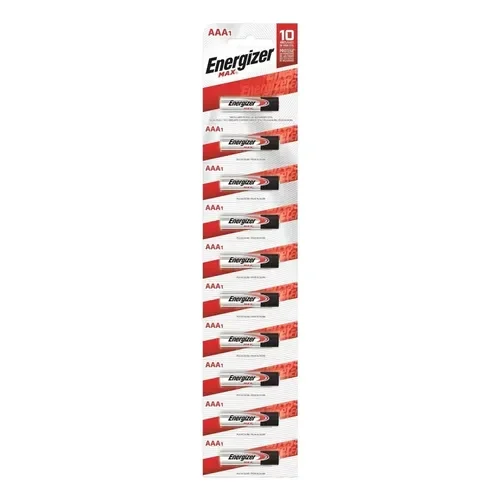 Pila AAA Energizer MAX E92 Alcalina - pack de 10 unidades - Stock disponible