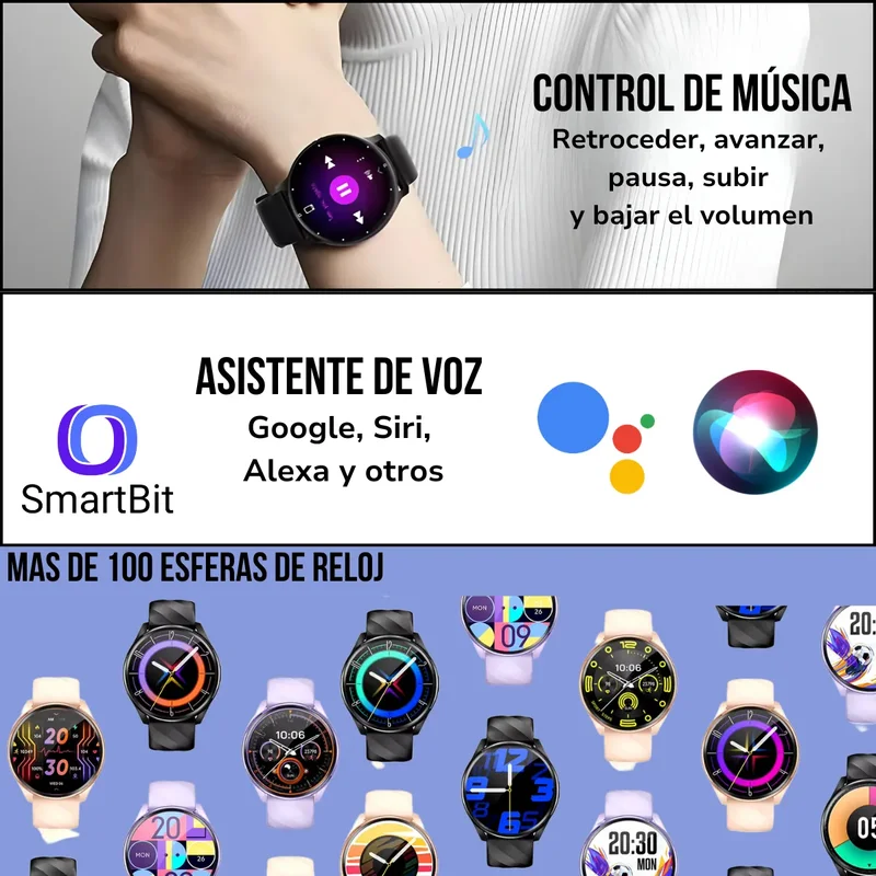 Reloj Inteligente Sumergible Mujer Smartbit W1 Pro Violeta Diseño de la malla Mesh - Stock disponible - Electrónica