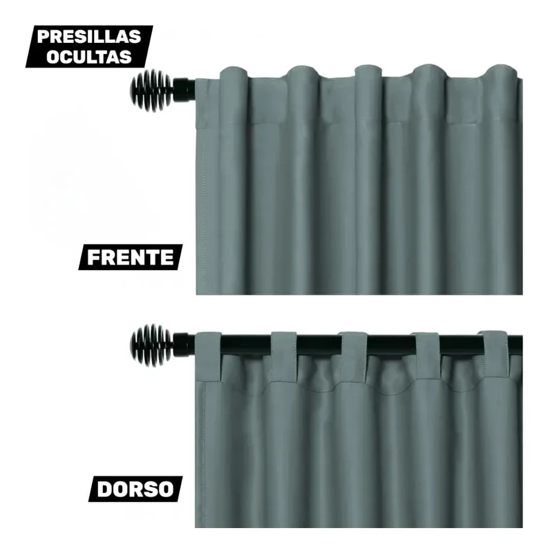 Cortina Blackout Textil 2 Paños 1,40 X 2,20 Presilla Oculta - Stock disponible - Electrónica
