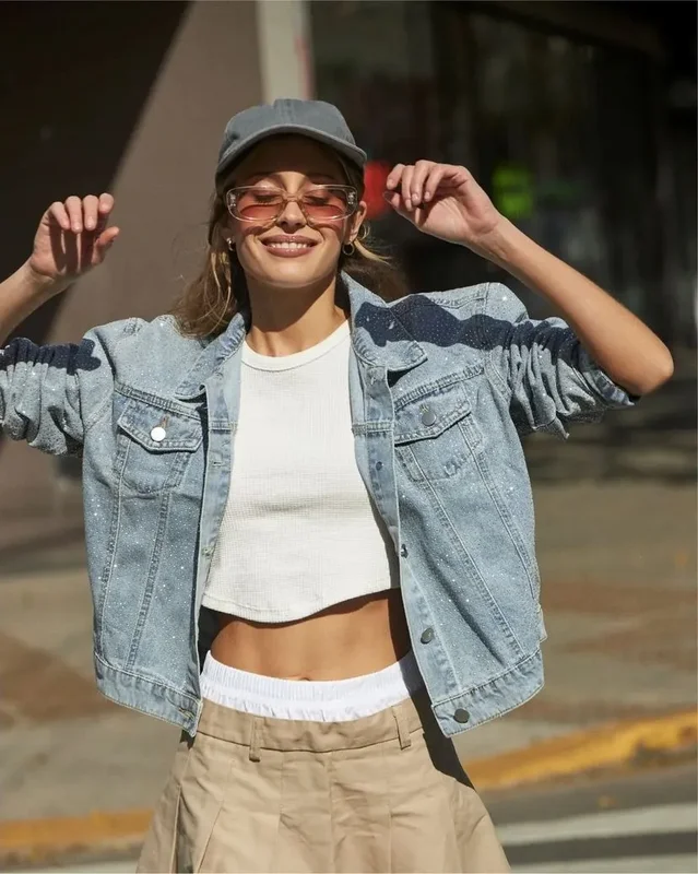 Chaqueta Jacket De Denim Full Strass Brillo - Stock disponible - Electrónica