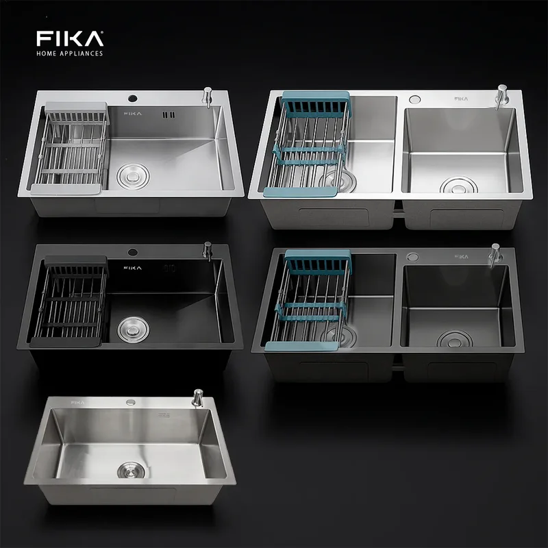 Bacha De Cocina Moderna Acero Inoxidable Simple Rectangular Fika 70x45x20cm Plateada - Stock disponible - Electrónica