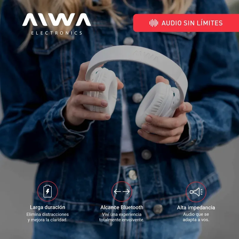 Auriculares inalámbricos Aiwa AW-BT301 blanco - Stock disponible - Electrónica