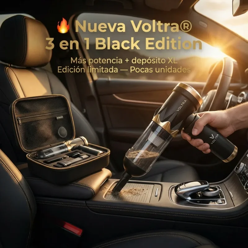 Aspiradora Sopladora 3 en 1 Voltra Black Edition Inalámbrica 450ml - Stock disponible - Vehículos