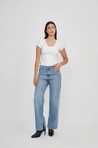 Jean Con Strass Straight De Mujer Layca Uniongood - Stock disponible - Electrónica