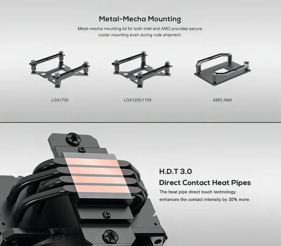Cooler Cpu Id-Cooling Se-224-XTS ARGB 220W Tdp Negro | Compatible AMD Ryzen AM4 AM5 Intel LGA1851 1700 1200 1151 1150 1155 1156 | Fan 120mm PWM 4 Pines Antivibración - Stock disponible - Electrónica