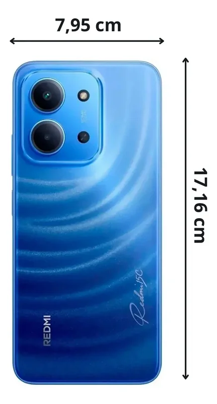 Pantalla Redmi Xiaomi 15c 128 GB con 50 megapíxeles E 6000 mAh, azul - Stock disponible - Telecomunicaciónes