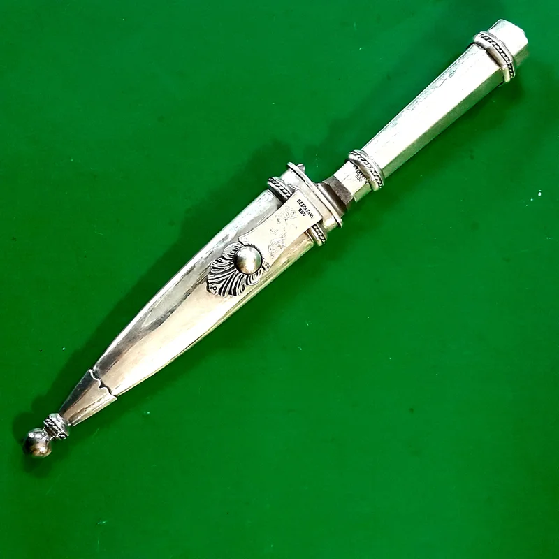 Antiguo Cuchillo Facón Plata 900Hoja Friedrich HerderÁbr. Solingen - Antigüedades