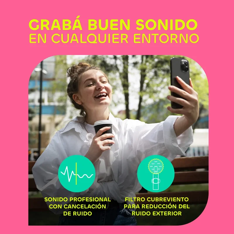 Microfono Micrófono Inalámbrico Ringo X2 C/cubreviento C + Lightning Color Blanco - Stock disponible - Electrónica