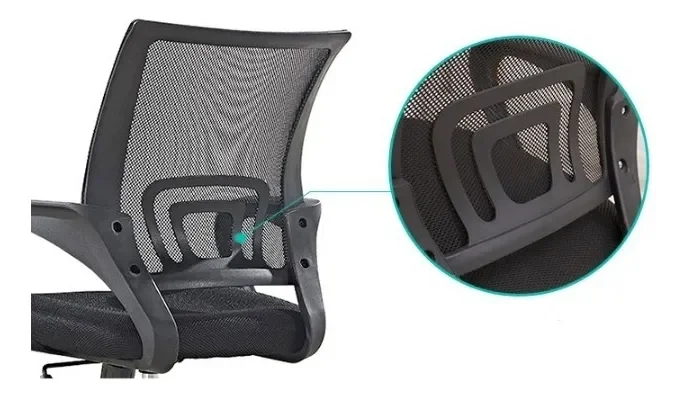 Silla de Oficina Shremwood 810GF Giratoria Ergonómica Negra de Malla - Stock disponible - Electrónica