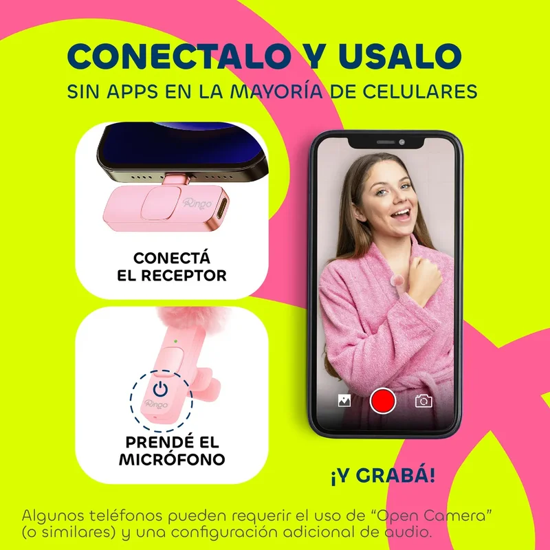 Micrófono Inalámbrico Ringo x2 C/ Cubreviento Receptor USB-C y Adaptador Lightning - Stock disponible - Electrónica