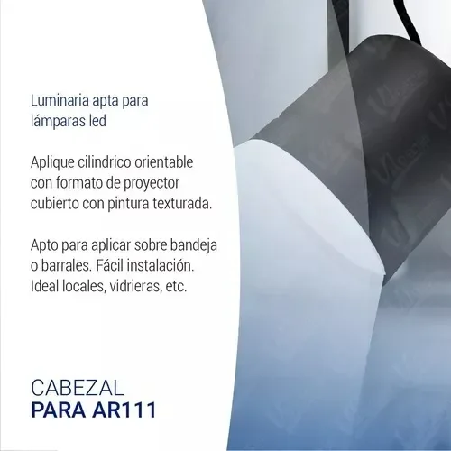 Spot Tacho Led Cinema Cañon + Foco Ar111 12w + Zocalo 220v - Stock disponible - Electrónica