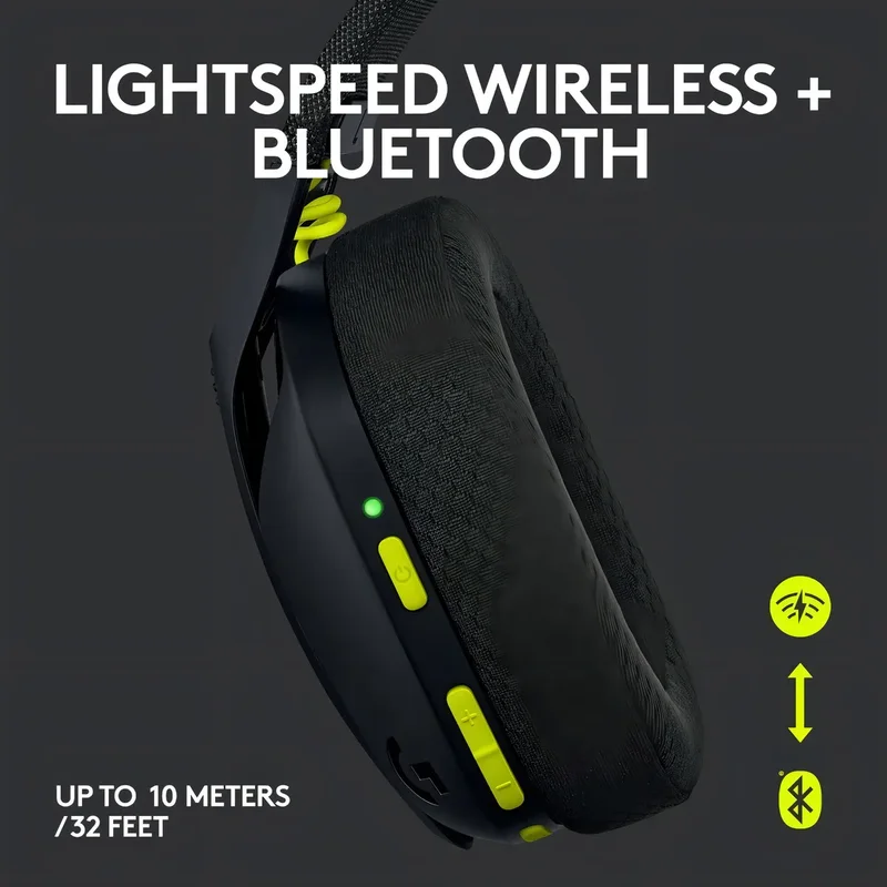 Auriculares Gamer G435 Logitech G Wireless Gaming Headset Color Negro/Amarillo fluorescente - Stock disponible - Electrónica