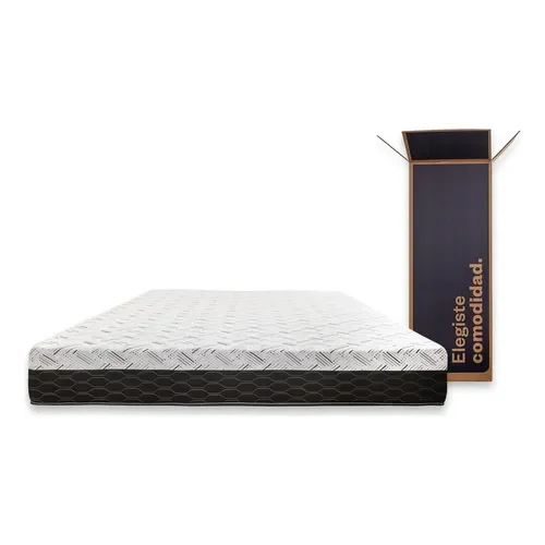 Colchon Colchón En Caja Sueño Dorado Box Plus 2 Plazas 140x190cm Esp Color Negro/Blanco - Stock disponible