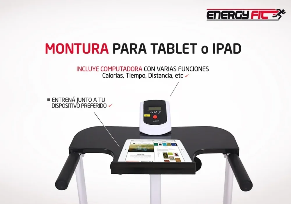 Cinta Caminadora Correr Magnetica 120 Kgs Energy Fit + Rueda - Color Blanco - Stock disponible - Productos para Mascotas