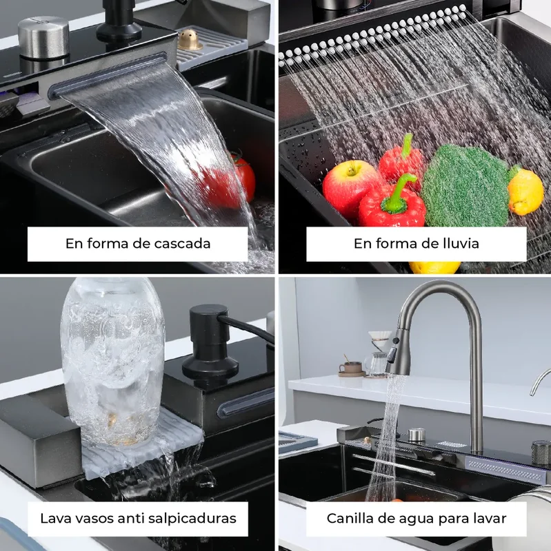 Bacha De Cocina Inteligente Doble De Acero Inoxidable Con Escurridor Incluido - Stock disponible - Productos para Mascotas