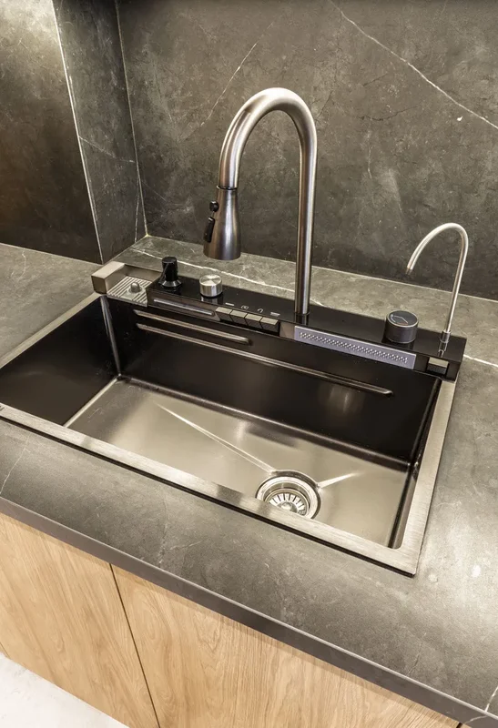 Acero Bacha Inteligente Multifunción 4 Botones Nano Negra P007 Color Negro - Stock disponible - Electrónica