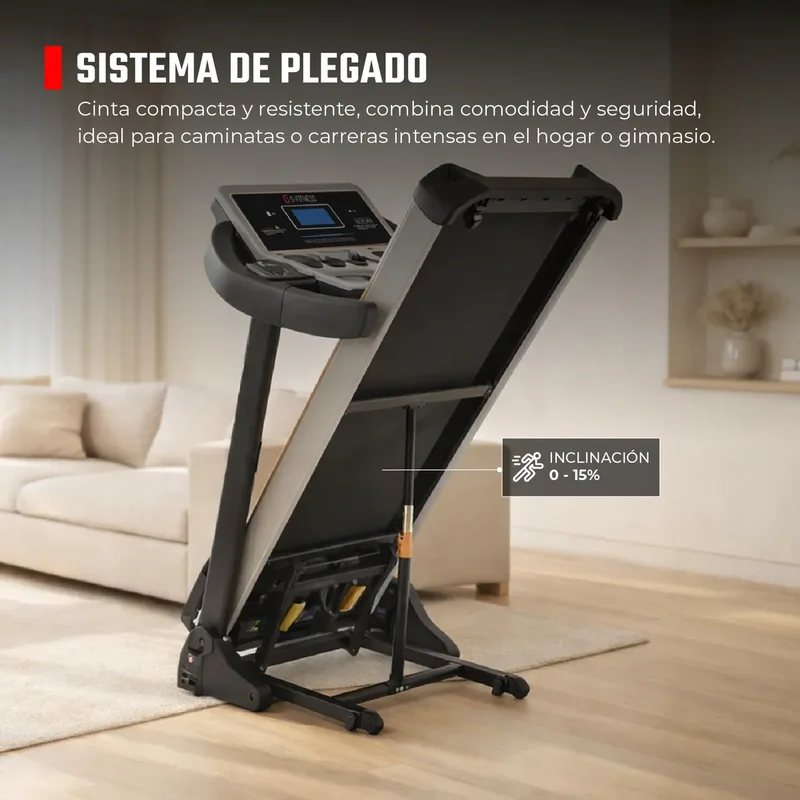Cinta de correr eléctrica plegable G-Fitness S900 2HP 16 km/h inclinación automática - Stock disponible - Productos para Mascotas