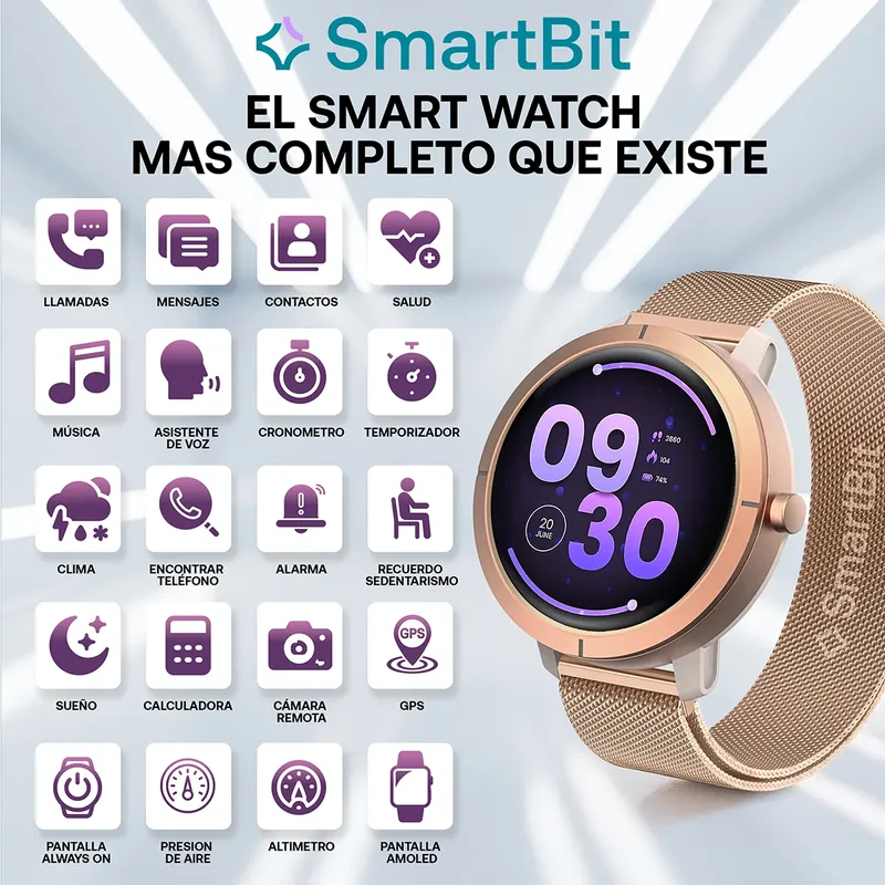 Reloj Inteligente Mujer Sumergible Smartbit G2 Pro Rosa Gps Satelital Integrado Sumergible 100 Metros - Stock disponible - Electrónica
