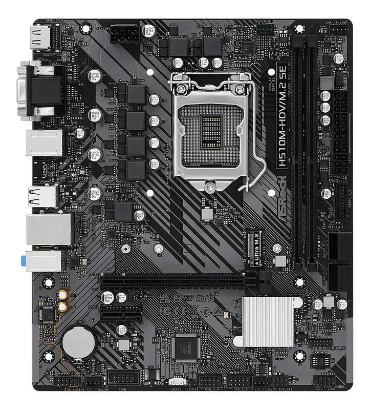 Placa Madre ASRock H510M-HDV/M.2 SE Intel DDR4 LGA1200 Micro ATX - Stock disponible - Electrónica