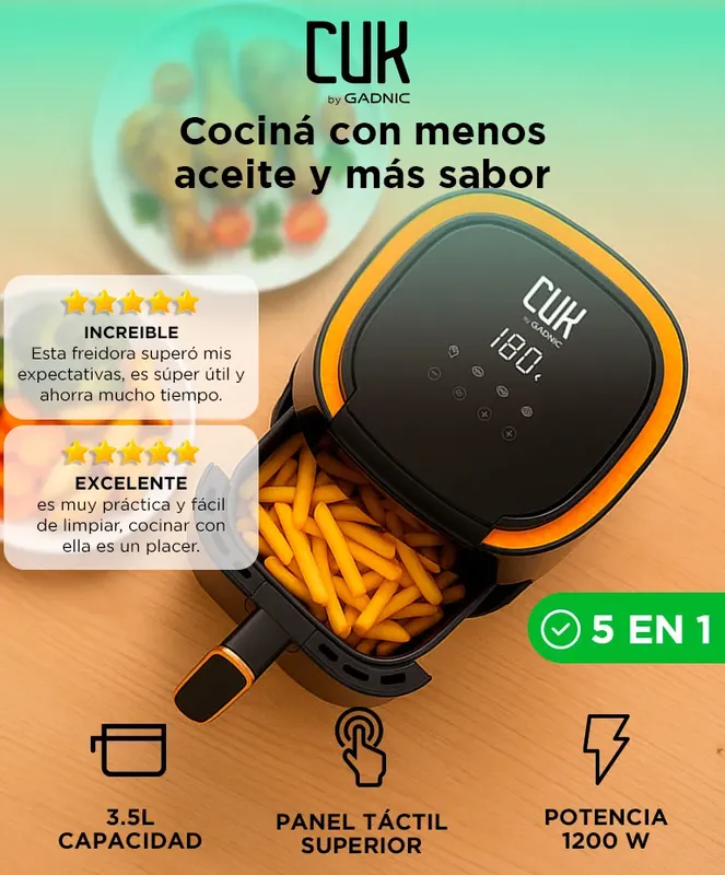 Freidora de Aire Digital CUK by Gadnic F2060 – 3,5 L Sin Aceite | Stock Limitado - Electrodomésticos