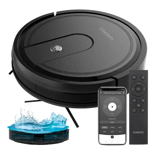 Aspiradora Robot Gadnic 5 Modos Limpieza Trapeo Inteligente Depósito de Agua Polvo Control App Conexion Inalambrica Sensores Anti‐Colisión Anticaída - Stock disponible - Artículos de Limpieza