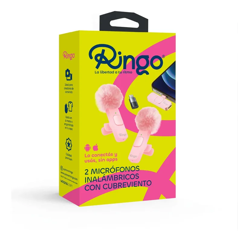 Micrófono Inalámbrico Ringo x2 C/ Cubreviento Receptor USB-C y Adaptador Lightning - Stock disponible - Electrónica