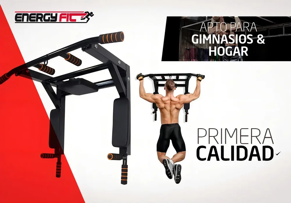 Barra Dominadas Pared Desmontable 300kg Reforzada Energy Fit Acero - Stock disponible - Productos para Mascotas