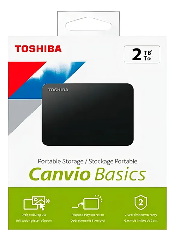 Disco Externo Toshiba Canvio 2tb Black Usb 3.0 Hdtb520xk3aa - Stock disponible - Electrónica