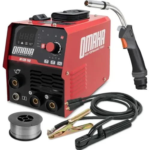 Soldadora Inverter Electrica Mig Mma 140a Display Omaha Color Rojo - Stock disponible