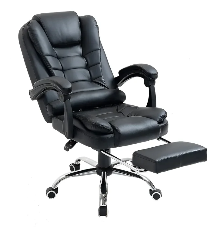 Altura Silla Sillon Gerencial Ejecutiva De Escritorio Oficina Reclinable Giratoria Con Apoya Pies Cuero Sintetico Color Negro - Stock disponible - Electrónica