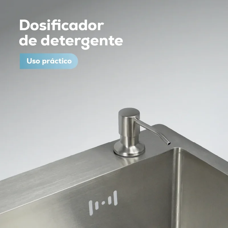 Bacha Cocina Pileta Zego Acero Inoxidable 304 Dosificador Plateado - Stock disponible - Electrónica