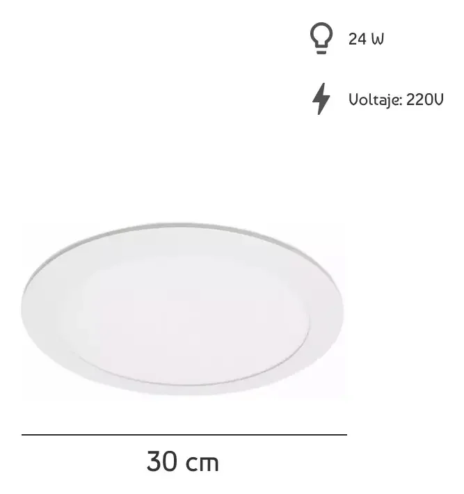 Panel Led 24w Embutir 30cm Plafon Alta Potencia Techo - Stock disponible - Electrónica