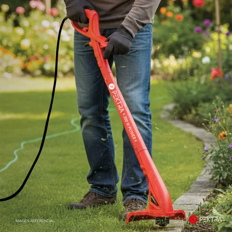 Bordeadora Cesped Electrica 300w Corte 22 Cm Jardin Color Rojo - Stock disponible - Herramientas