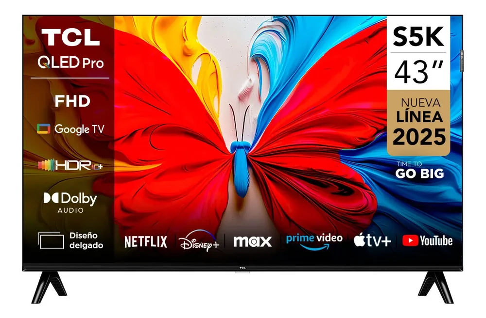 Smart TV de 43" TCL S5K 43S5K con pantalla QLED Full HD - Excelente (Reacondicionado) - Stock disponible - Electrónica